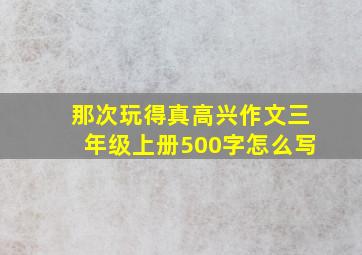 那次玩得真高兴作文三年级上册500字怎么写