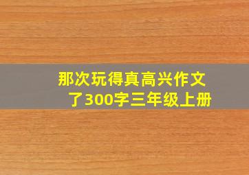 那次玩得真高兴作文了300字三年级上册