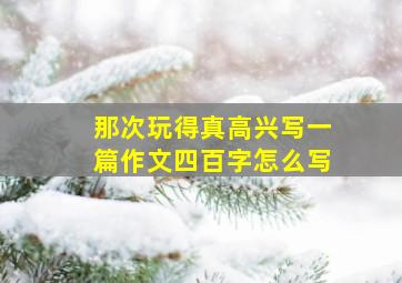 那次玩得真高兴写一篇作文四百字怎么写