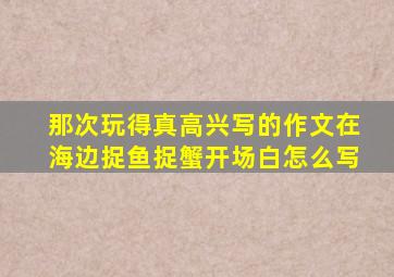 那次玩得真高兴写的作文在海边捉鱼捉蟹开场白怎么写