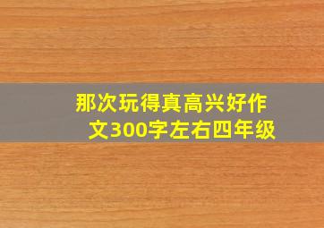 那次玩得真高兴好作文300字左右四年级