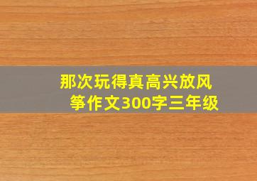 那次玩得真高兴放风筝作文300字三年级