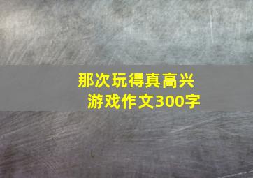 那次玩得真高兴游戏作文300字