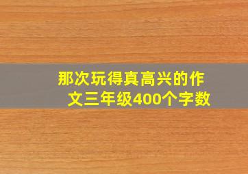 那次玩得真高兴的作文三年级400个字数