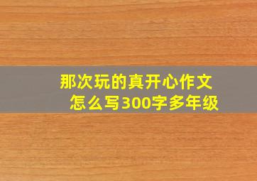 那次玩的真开心作文怎么写300字多年级