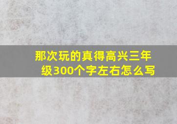 那次玩的真得高兴三年级300个字左右怎么写