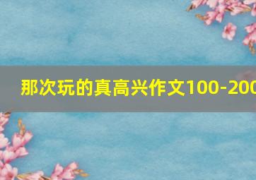 那次玩的真高兴作文100-200