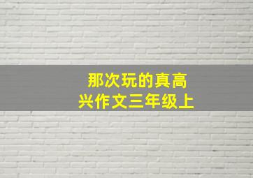 那次玩的真高兴作文三年级上