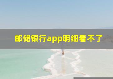 邮储银行app明细看不了