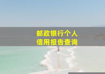 邮政银行个人信用报告查询