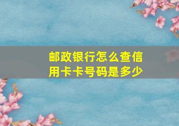 邮政银行怎么查信用卡卡号码是多少