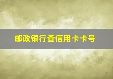 邮政银行查信用卡卡号