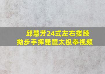 邱慧芳24式左右搂膝拗步手挥琵琶太极拳视频