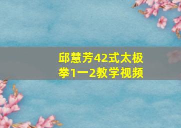 邱慧芳42式太极拳1一2教学视频