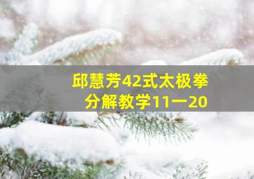 邱慧芳42式太极拳分解教学11一20