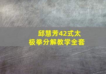 邱慧芳42式太极拳分解教学全套