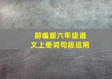 部编版六年级语文上册词句段运用