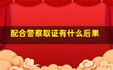 配合警察取证有什么后果