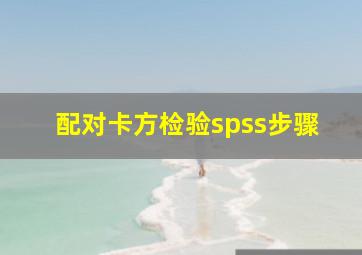 配对卡方检验spss步骤