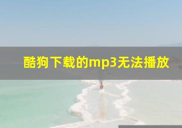 酷狗下载的mp3无法播放