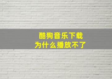 酷狗音乐下载为什么播放不了