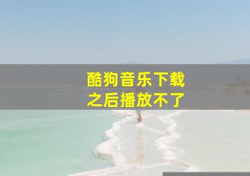 酷狗音乐下载之后播放不了