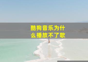 酷狗音乐为什么播放不了歌