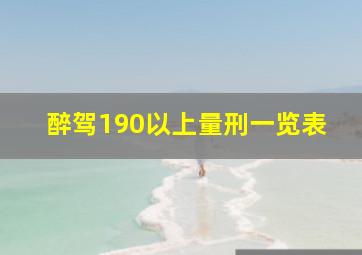 醉驾190以上量刑一览表