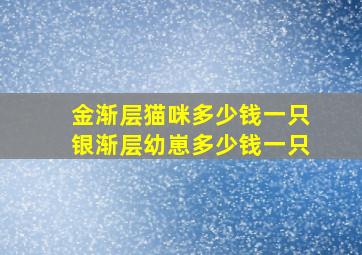 金渐层猫咪多少钱一只银渐层幼崽多少钱一只