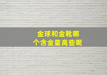 金球和金靴哪个含金量高些呢