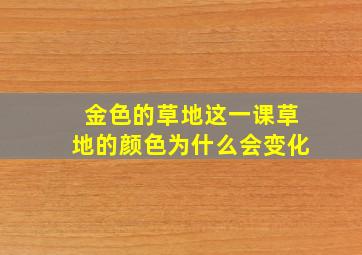 金色的草地这一课草地的颜色为什么会变化