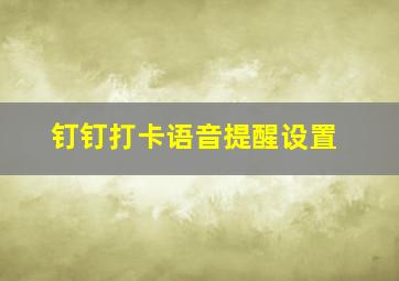 钉钉打卡语音提醒设置