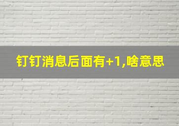 钉钉消息后面有+1,啥意思