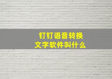 钉钉语音转换文字软件叫什么