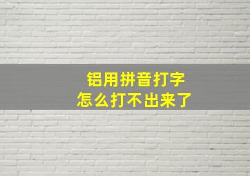 铝用拼音打字怎么打不出来了