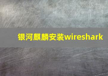 银河麒麟安装wireshark