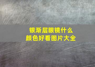 银渐层眼镜什么颜色好看图片大全