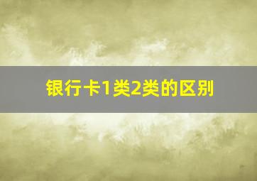 银行卡1类2类的区别