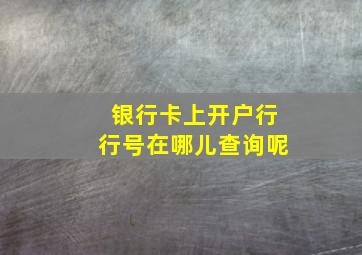 银行卡上开户行行号在哪儿查询呢