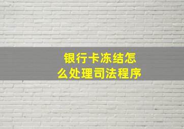 银行卡冻结怎么处理司法程序