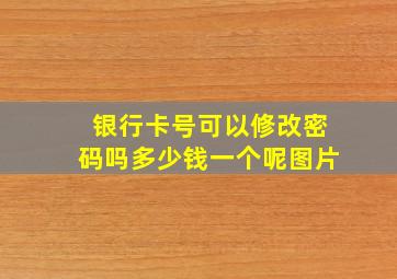 银行卡号可以修改密码吗多少钱一个呢图片