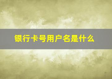 银行卡号用户名是什么