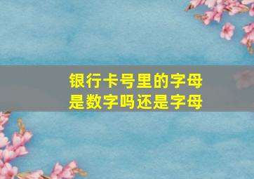 银行卡号里的字母是数字吗还是字母