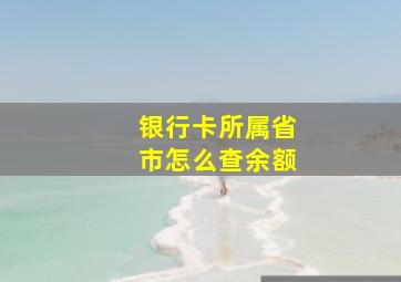 银行卡所属省市怎么查余额