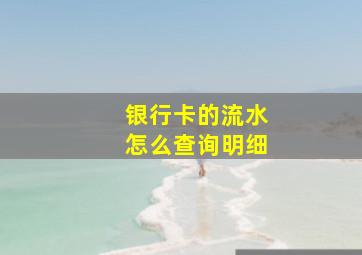 银行卡的流水怎么查询明细