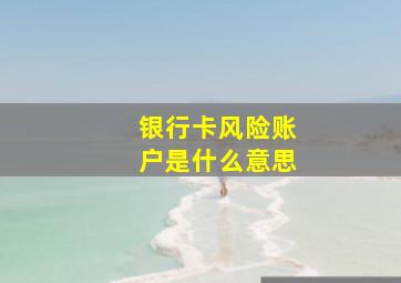 银行卡风险账户是什么意思