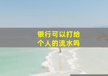 银行可以打给个人的流水吗