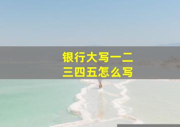 银行大写一二三四五怎么写