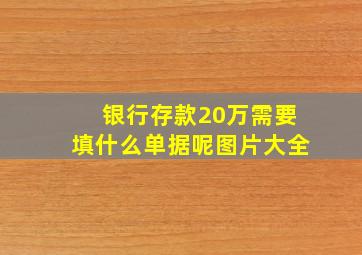 银行存款20万需要填什么单据呢图片大全