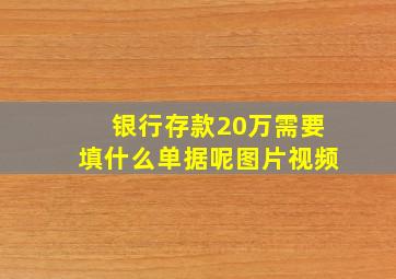 银行存款20万需要填什么单据呢图片视频